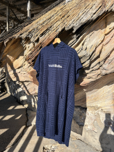 Hoodie towel jacquard 100% cotton - Blue